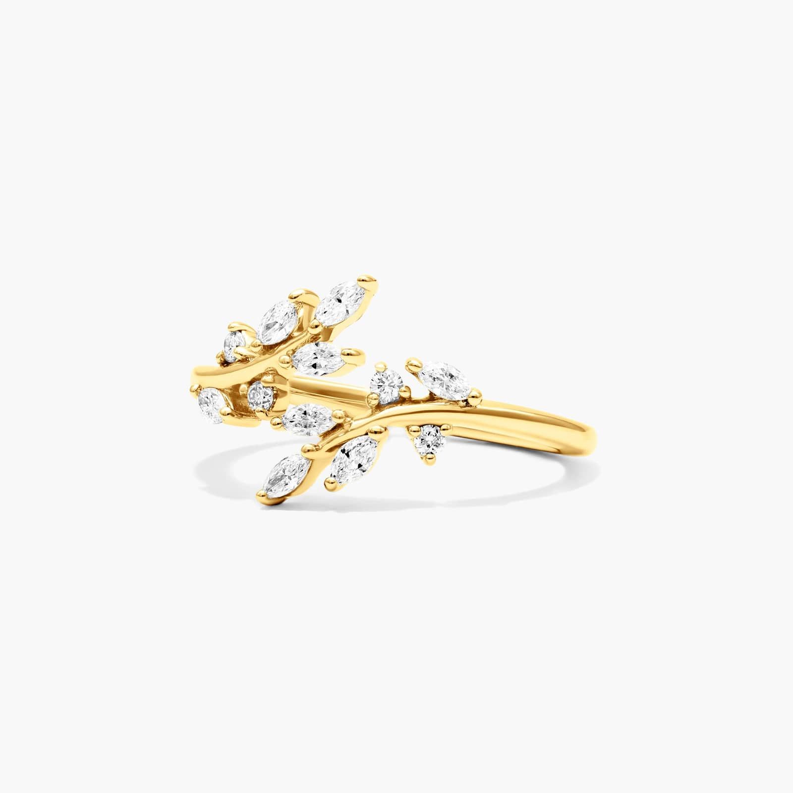 Ivy Bypass Diamond Ring In 14K Yellow Gold