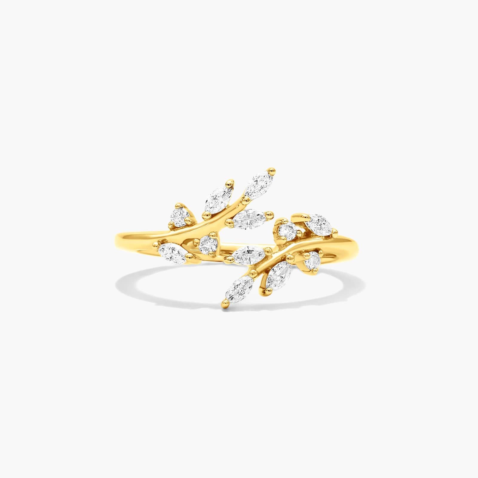 Ivy Bypass Lab-Grown Diamond Ring In 14K Yellow Gold