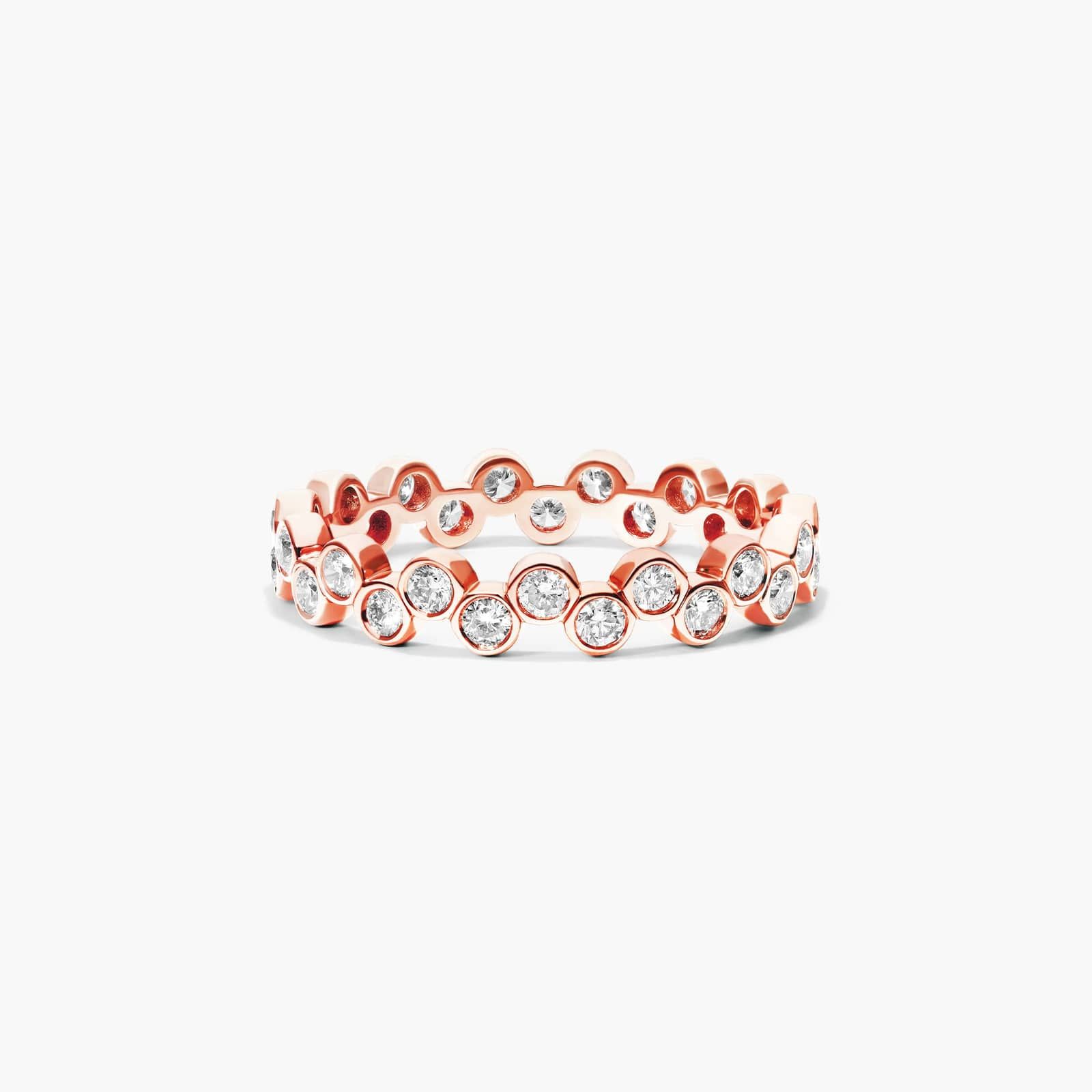 Crease Round Diamond Ring In 14K Rose Gold By James Allen