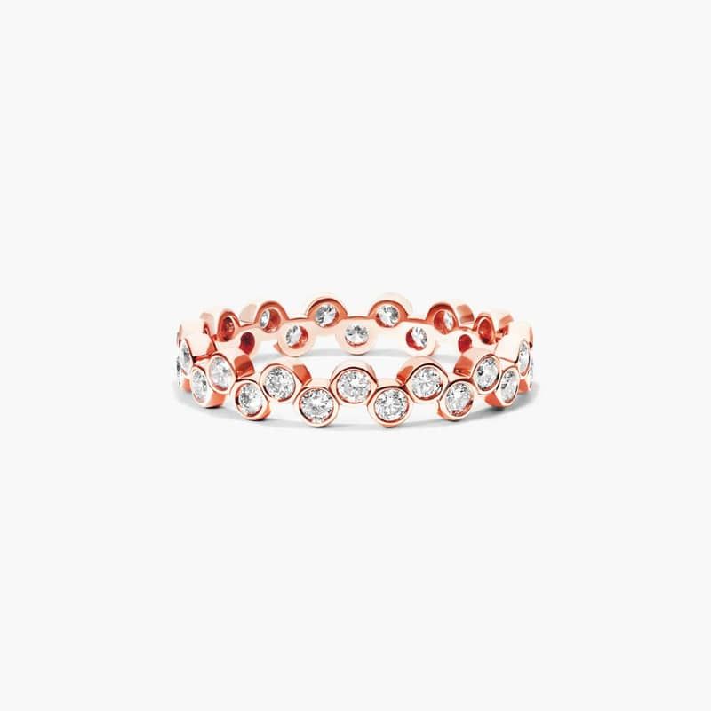 Crease Round Diamond Ring In 14K Rose Gold By James Allen