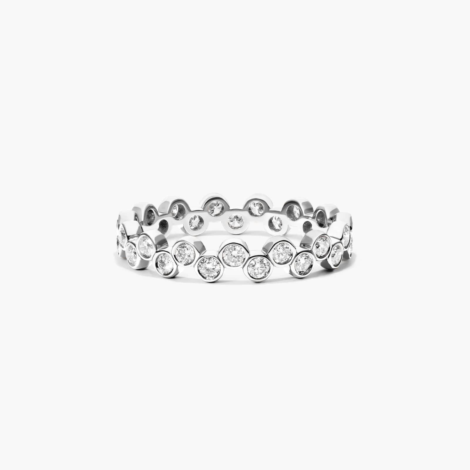 Crease Round Diamond Ring In 14K White Gold By James Allen