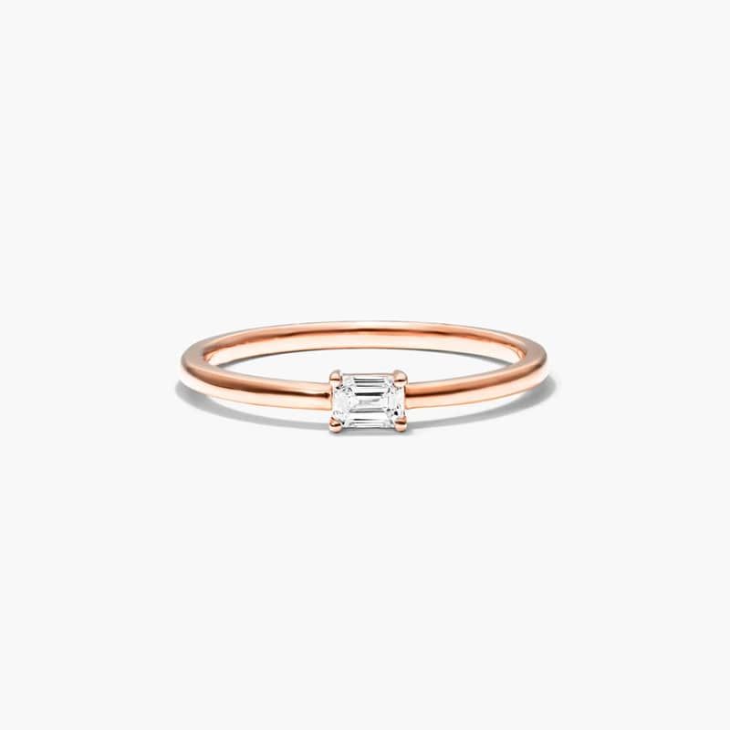 Petite Emerald Cut Solitaire Diamond Ring In 14K Rose Gold By James Allen