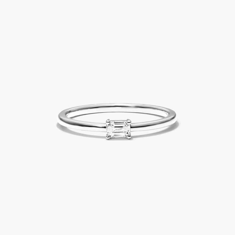 Petite Emerald Cut Solitaire Diamond Ring In 14K White Gold By James Allen