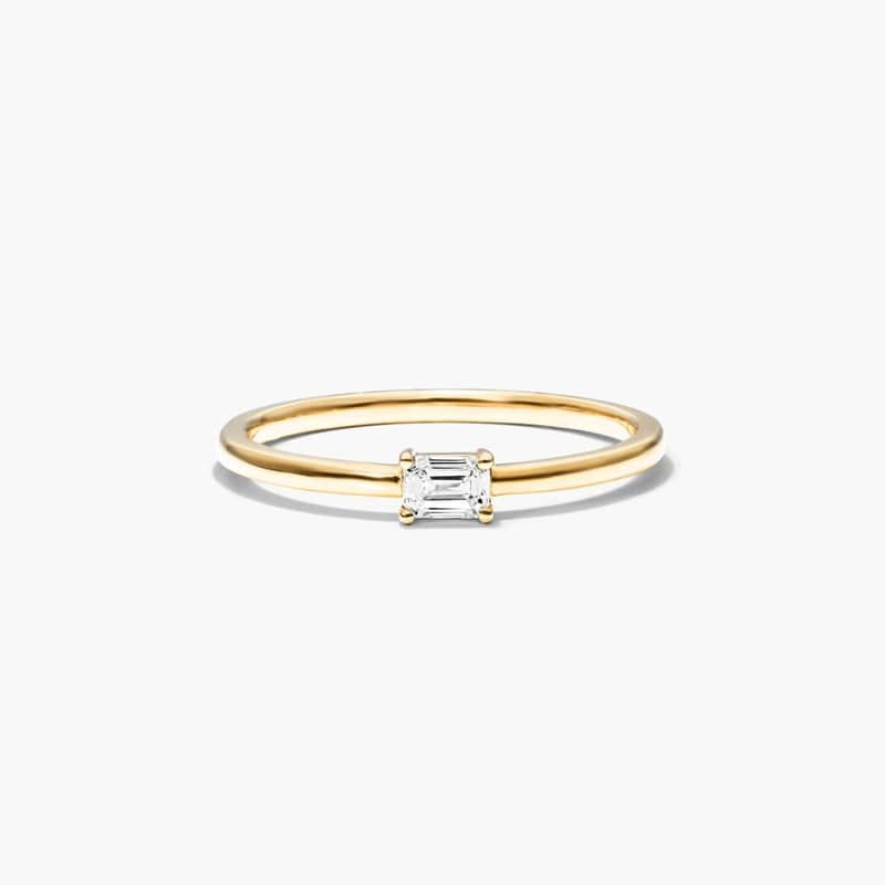 Petite Emerald Cut Solitaire Diamond Ring In 14K Yellow Gold By James Allen