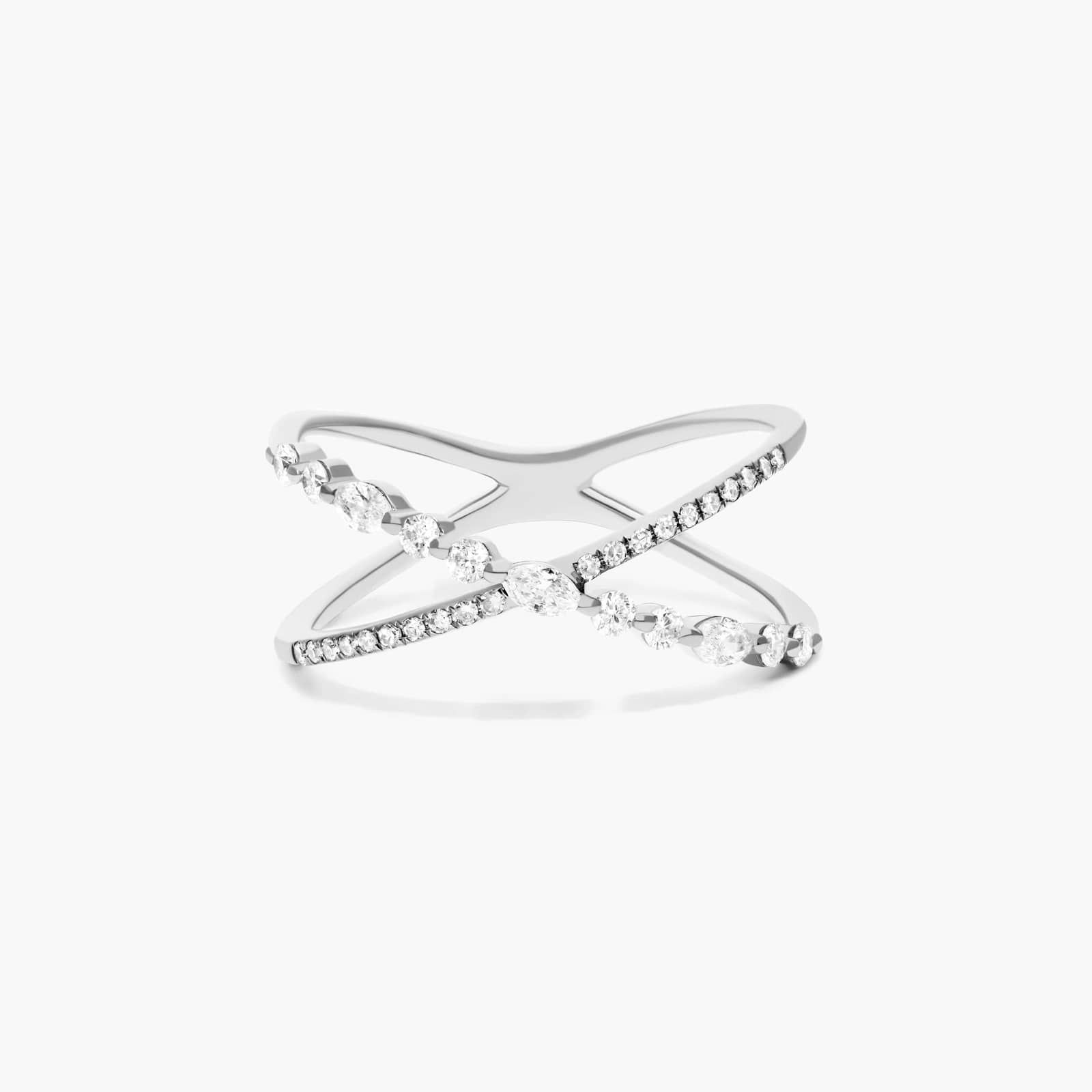 Intersecting Diamond Ring In 14K White Gold By James Allen