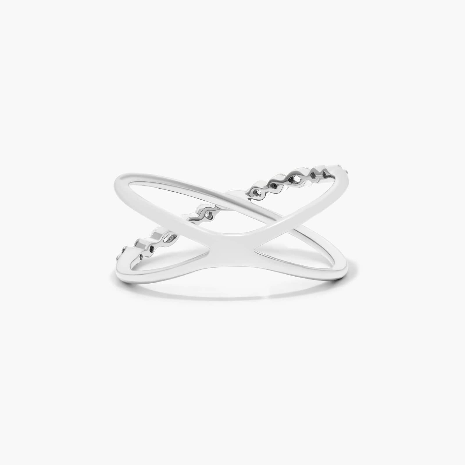 Intersecting Diamond Ring In 14K White Gold By James Allen