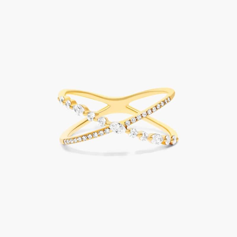 Intersecting Diamond Ring In 14K Yellow Gold By James Allen