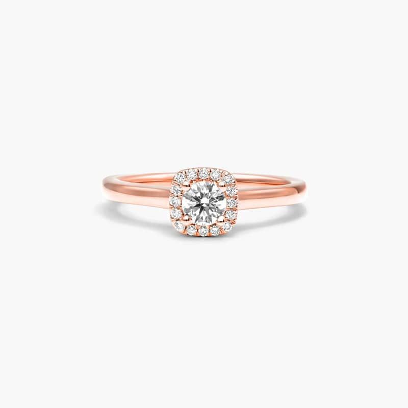 Cushion Cut Halo Lab-Grown Diamond Ring In 14K Rose Gold By James Allen