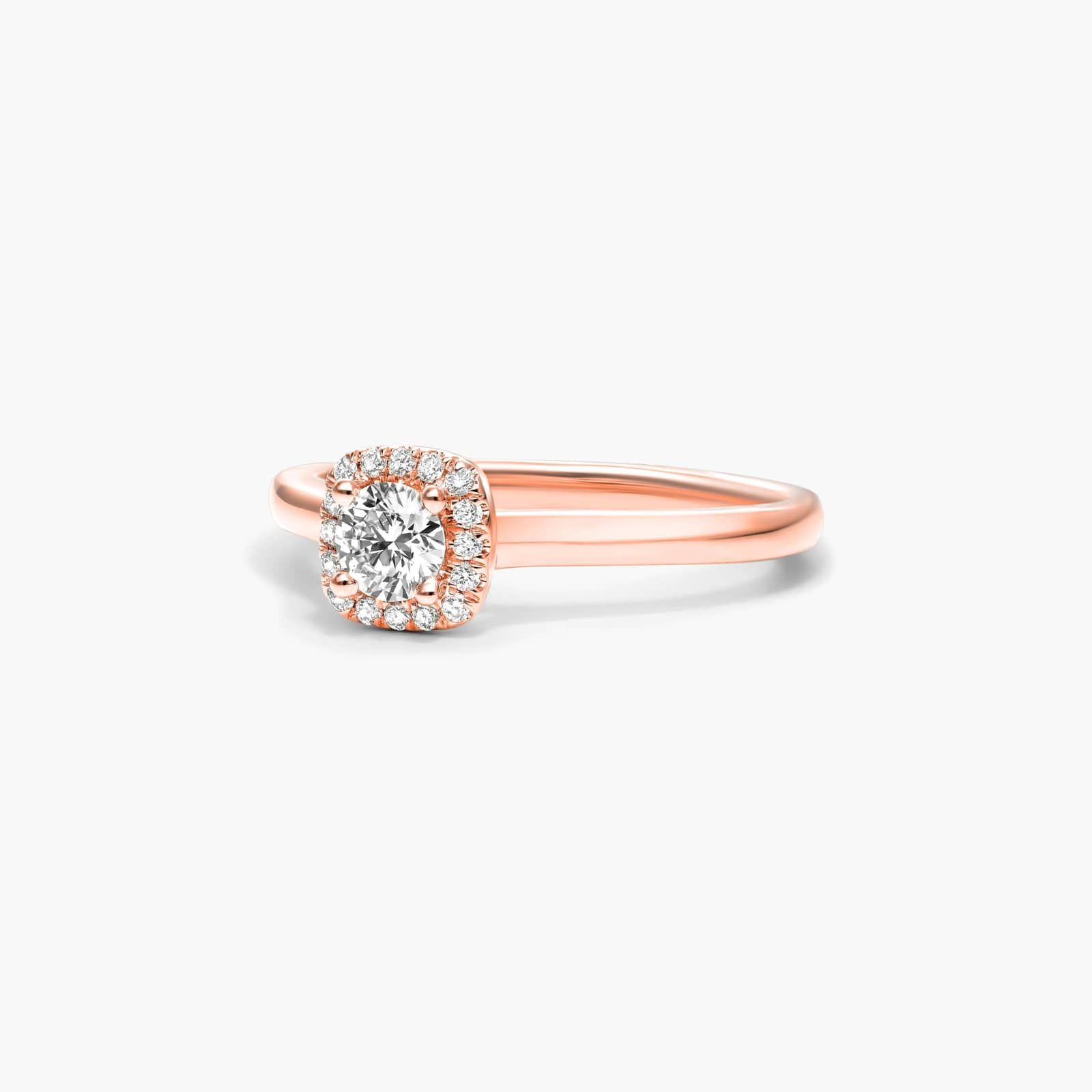 Cushion Cut Halo Lab-Grown Diamond Ring In 14K Rose Gold By James Allen