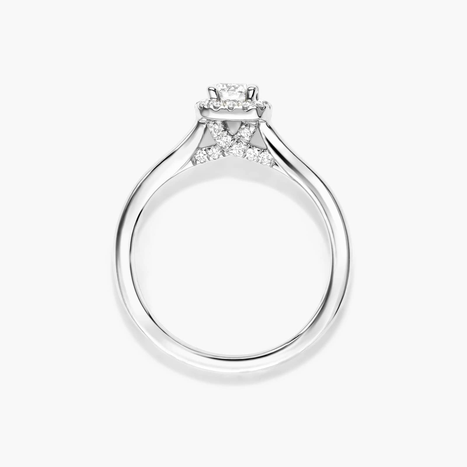 Cushion Cut Halo Lab-Grown Diamond Ring In 14K White Gold By James Allen