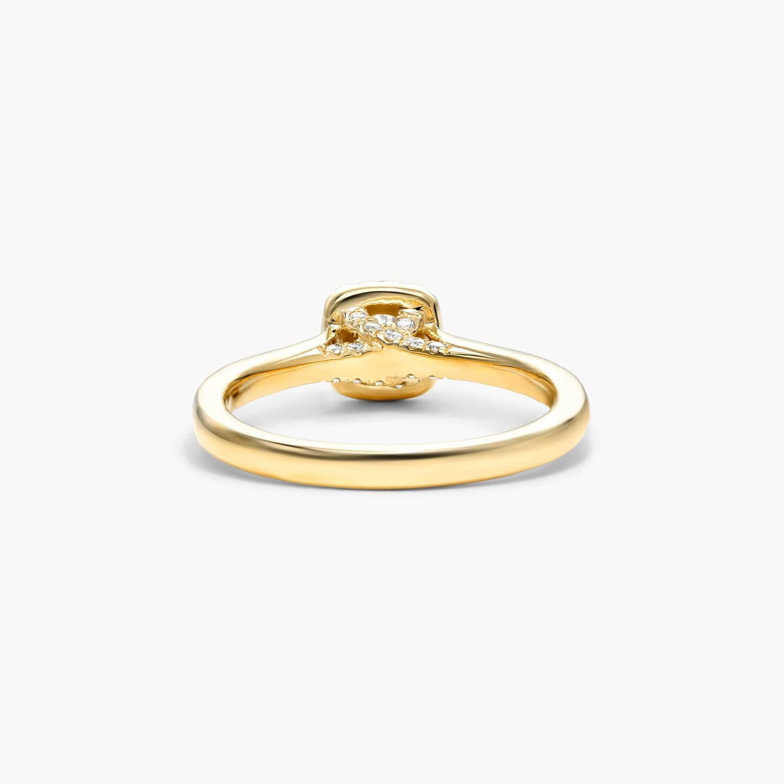 Cushion Cut Halo Lab-Grown Diamond Ring In 14K Yellow Gold By James Allen