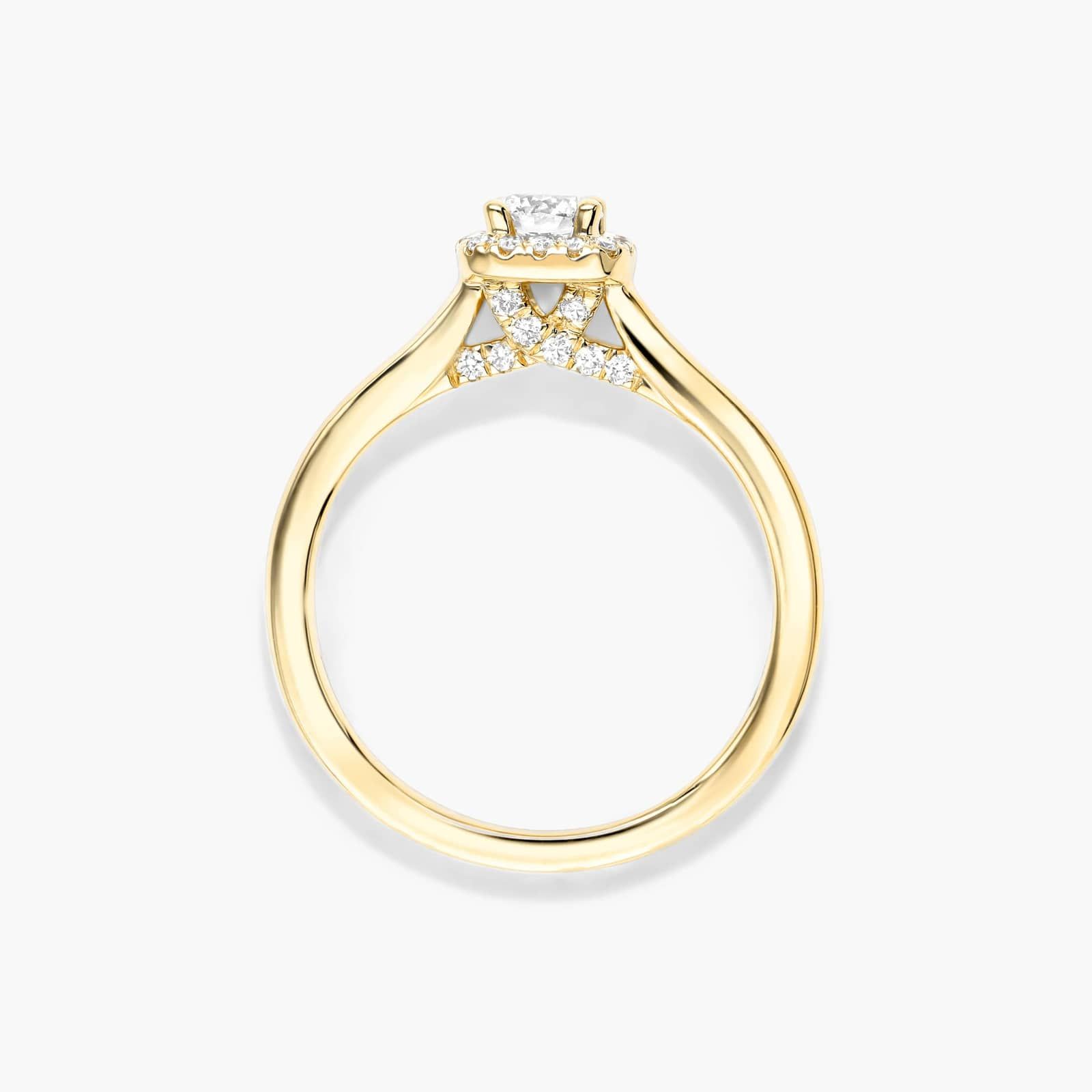 Cushion Cut Halo Lab-Grown Diamond Ring In 14K Yellow Gold By James Allen