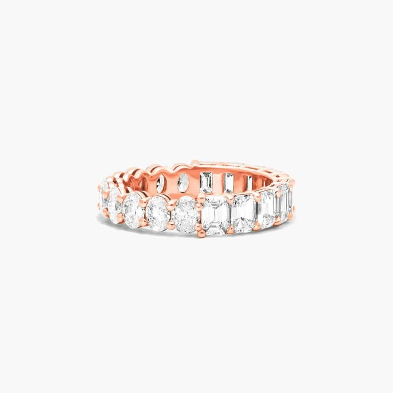 Half Oval And Half Emerald Cut Diamond Eternity Ring In 14K Rose Gold By James Allen