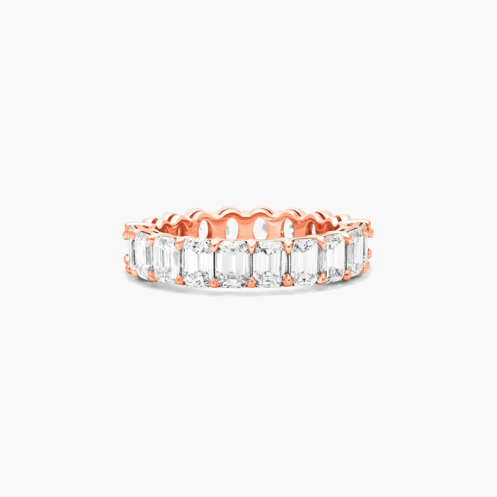 Half Oval And Half Emerald Cut Diamond Eternity Ring In 14K Rose Gold By James Allen