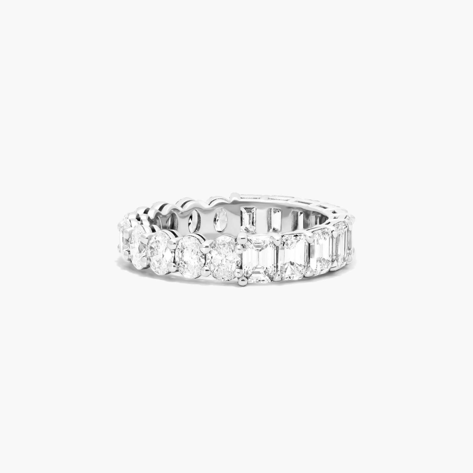 Half Oval And Half Emerald Cut Diamond Eternity Ring In 14K White Gold By James Allen