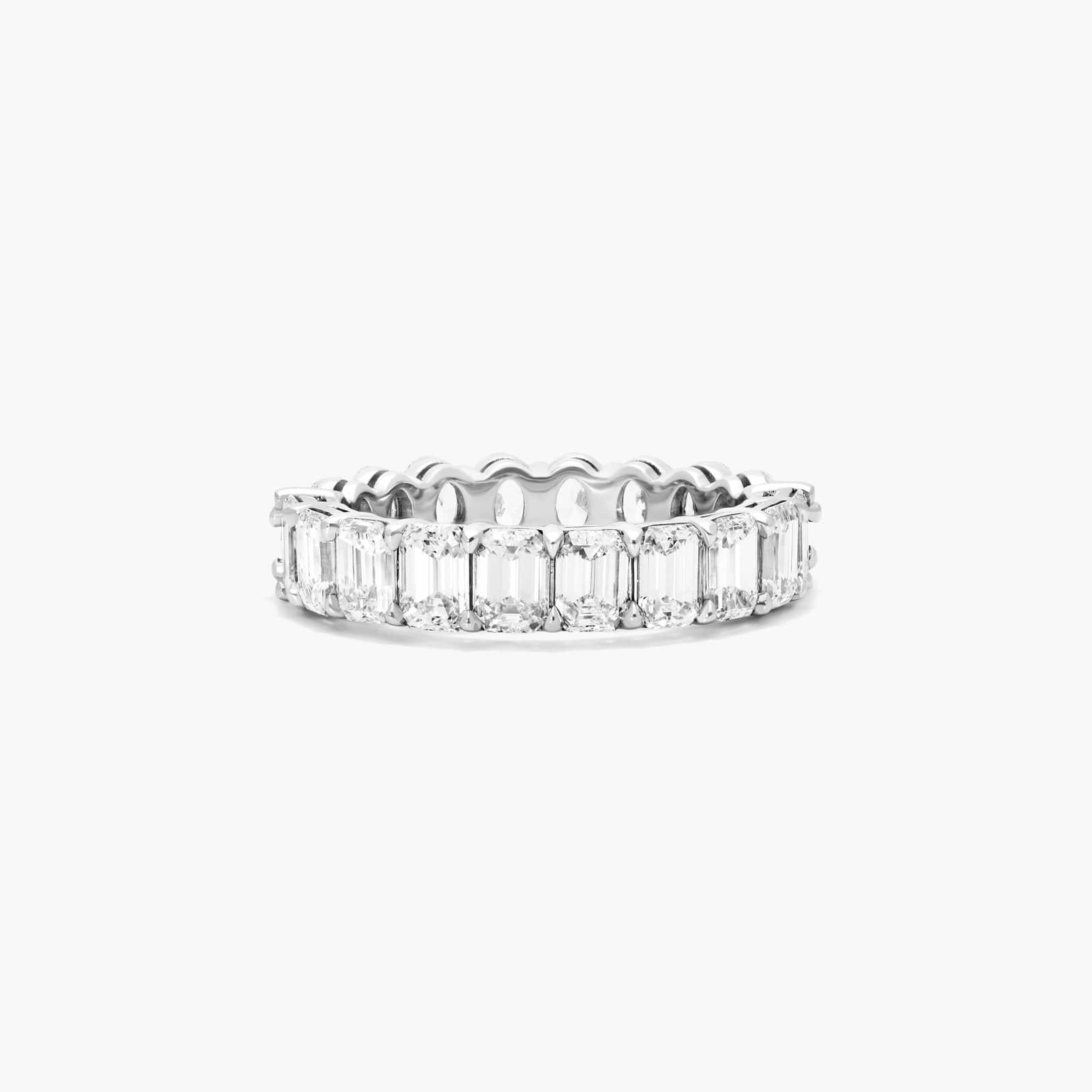 Half Oval And Half Emerald Cut Diamond Eternity Ring In 14K White Gold By James Allen