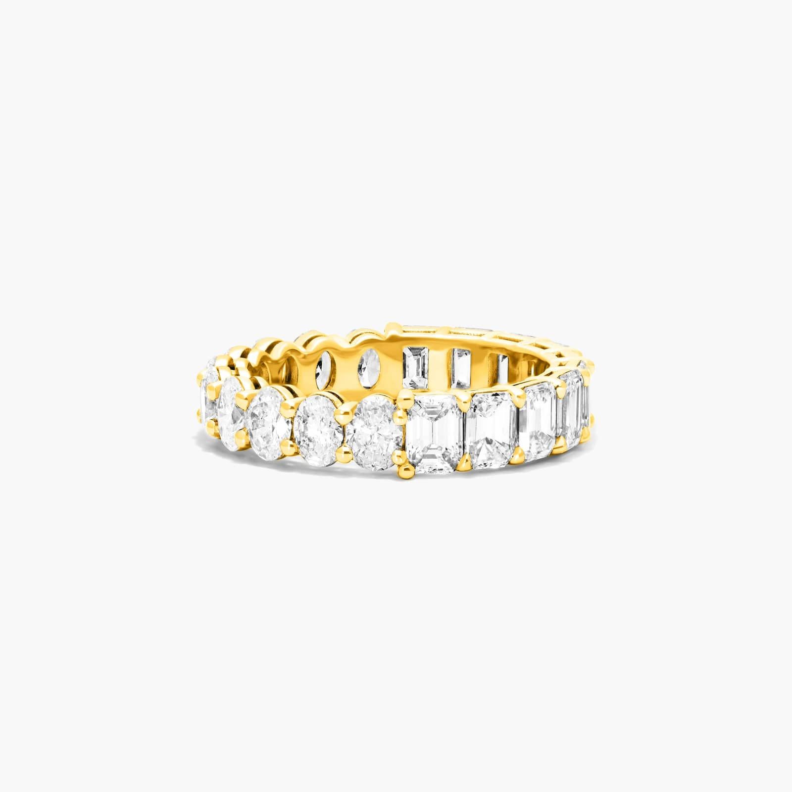 Half Oval And Half Emerald Cut Diamond Eternity Ring In 14K Yellow Gold By James Allen