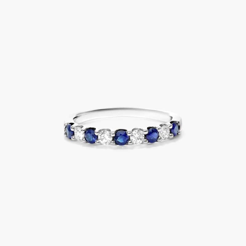 Alternating Sapphire And Diamond Ring In 14K White Gold By James Allen