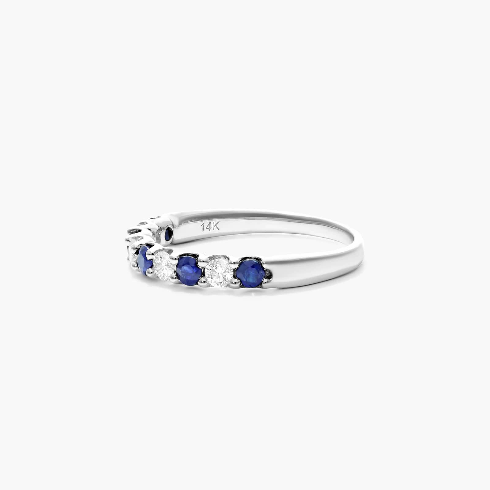 Alternating Sapphire And Diamond Ring In 14K White Gold By James Allen