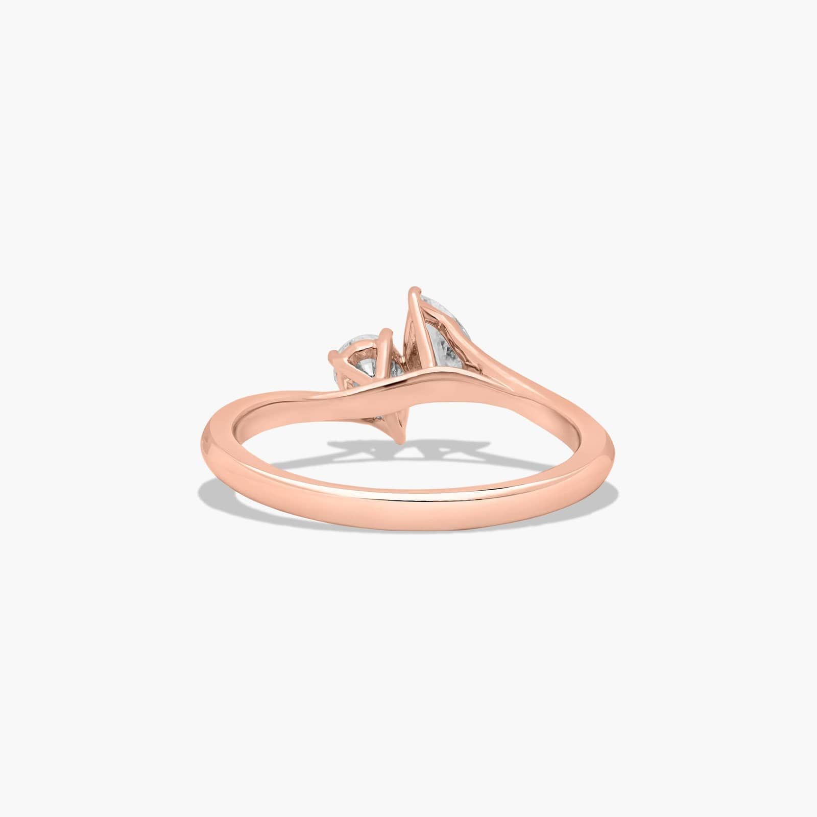 Toi et Moi Pear Shaped Lab-Grown Diamond Kissing Pear Ring In 14K Rose Gold By James Allen