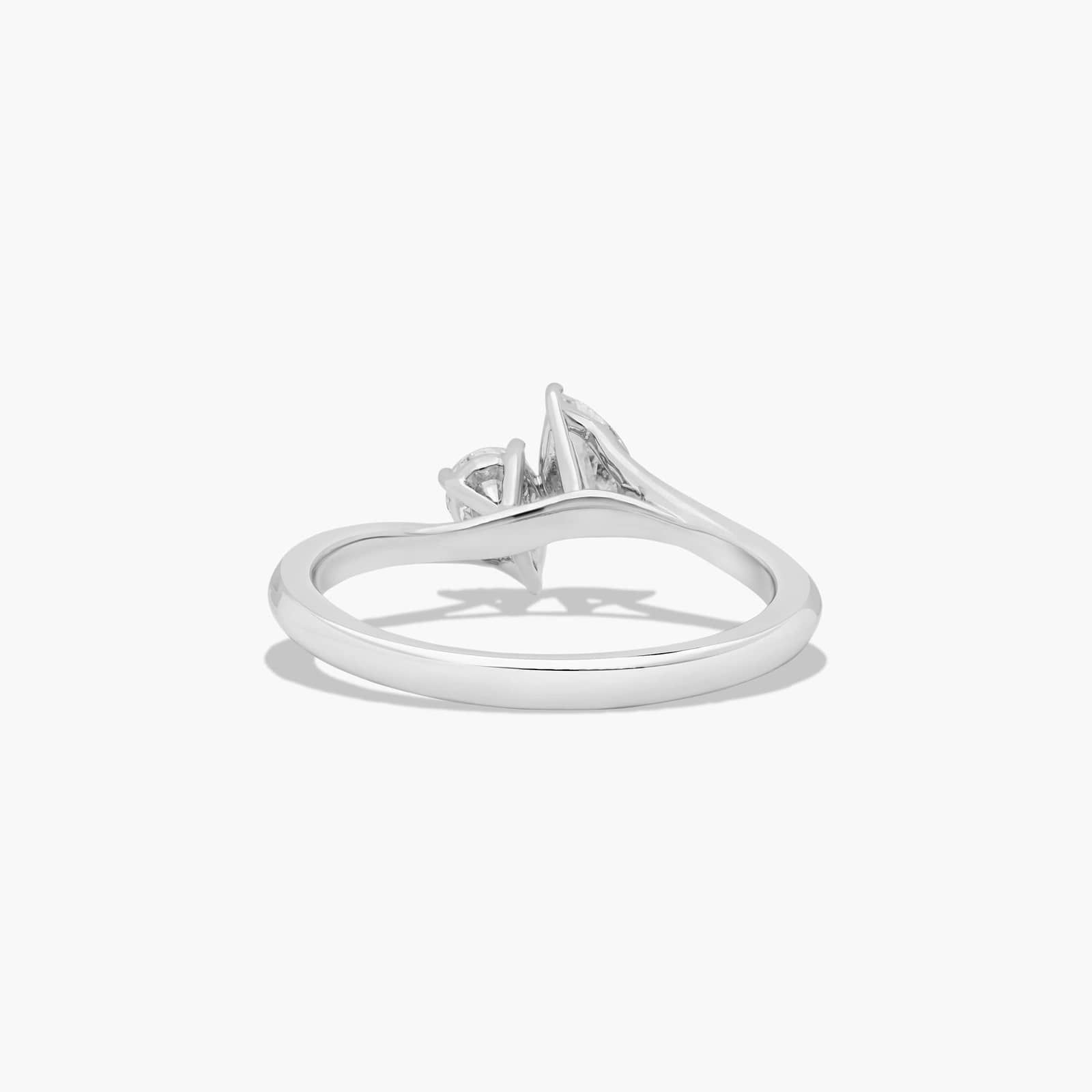 Toi et Moi Pear Shaped Lab-Grown Diamond Kissing Pear Ring In 14K White Gold By James Allen