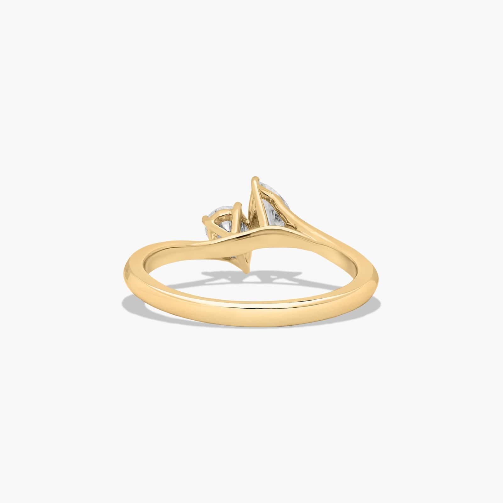 Toi et Moi Pear Shaped Lab-Grown Diamond Kissing Pear Ring In 14K Yellow Gold By James Allen