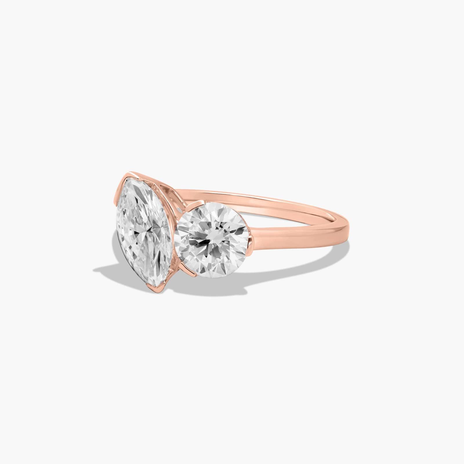 Toi et Moi Round And Marquise Cut Lab-Grown Diamond Ring In 14K Rose Gold By James Allen