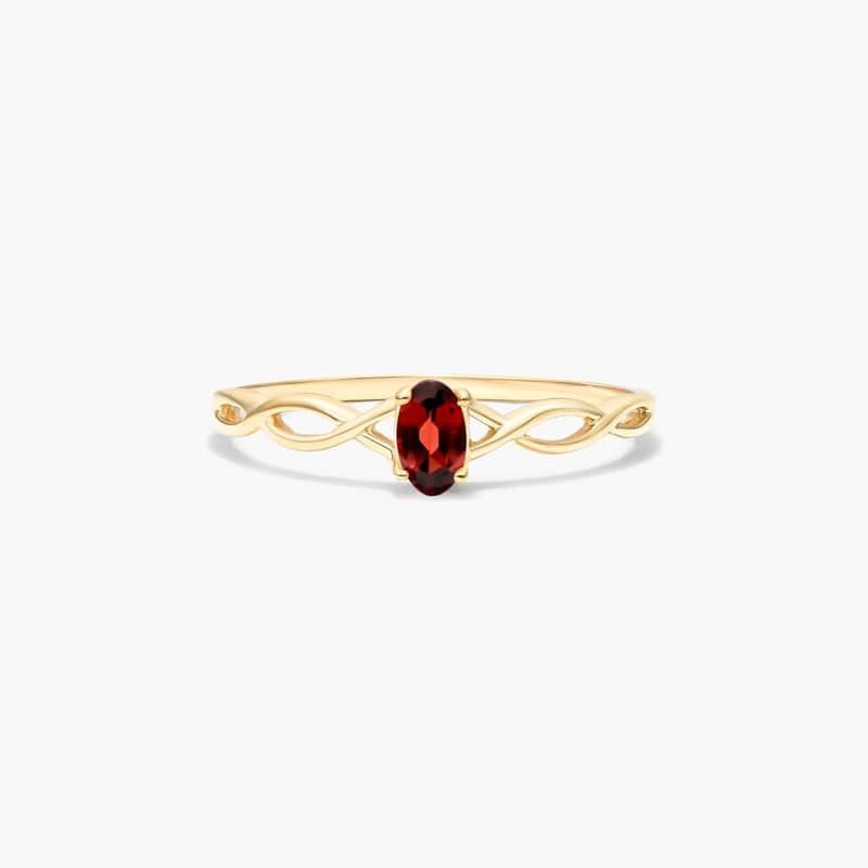 Infinity Garnet Birthstone Ring In 14K Yellow Gold By James Allen