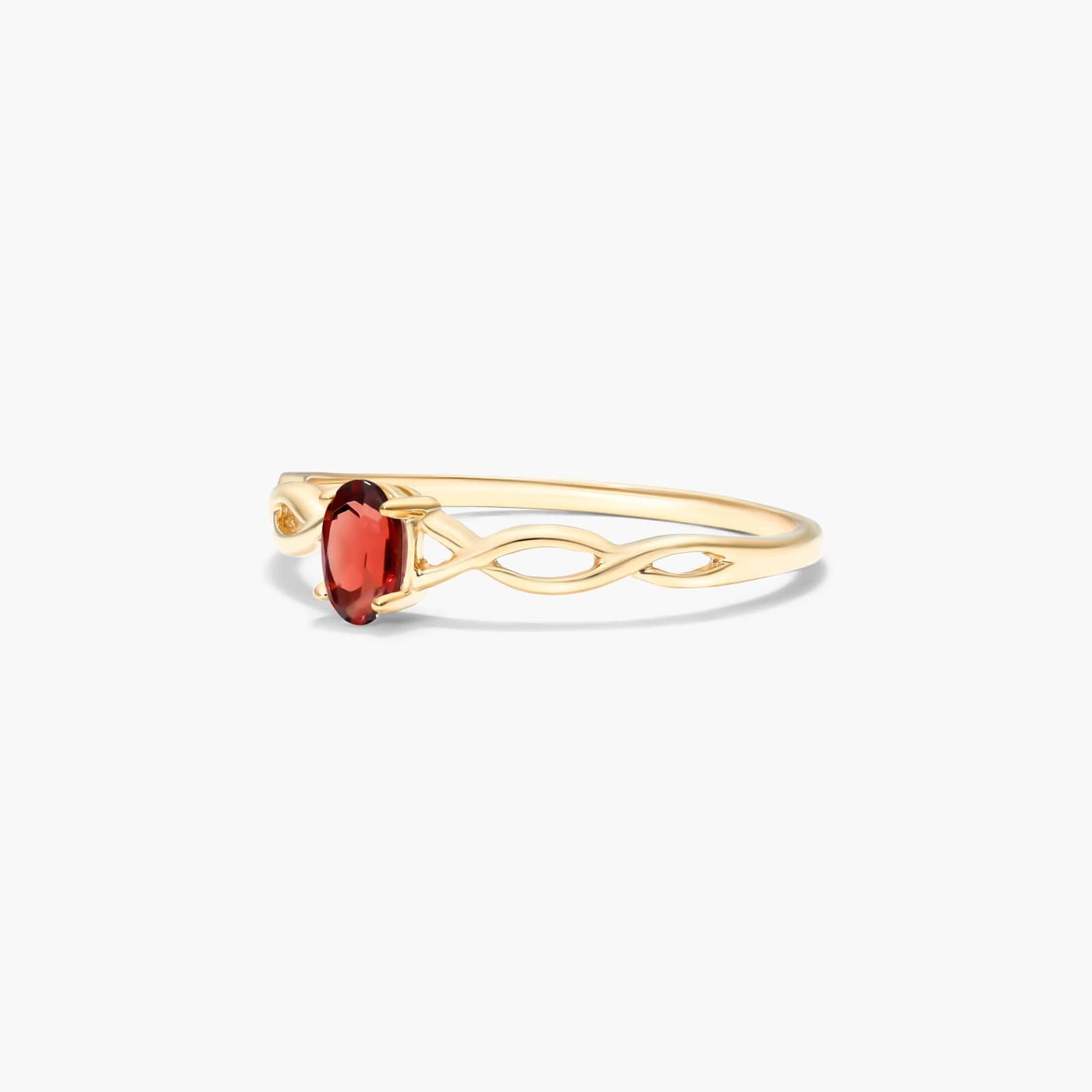 Infinity Garnet Birthstone Ring In 14K Yellow Gold By James Allen