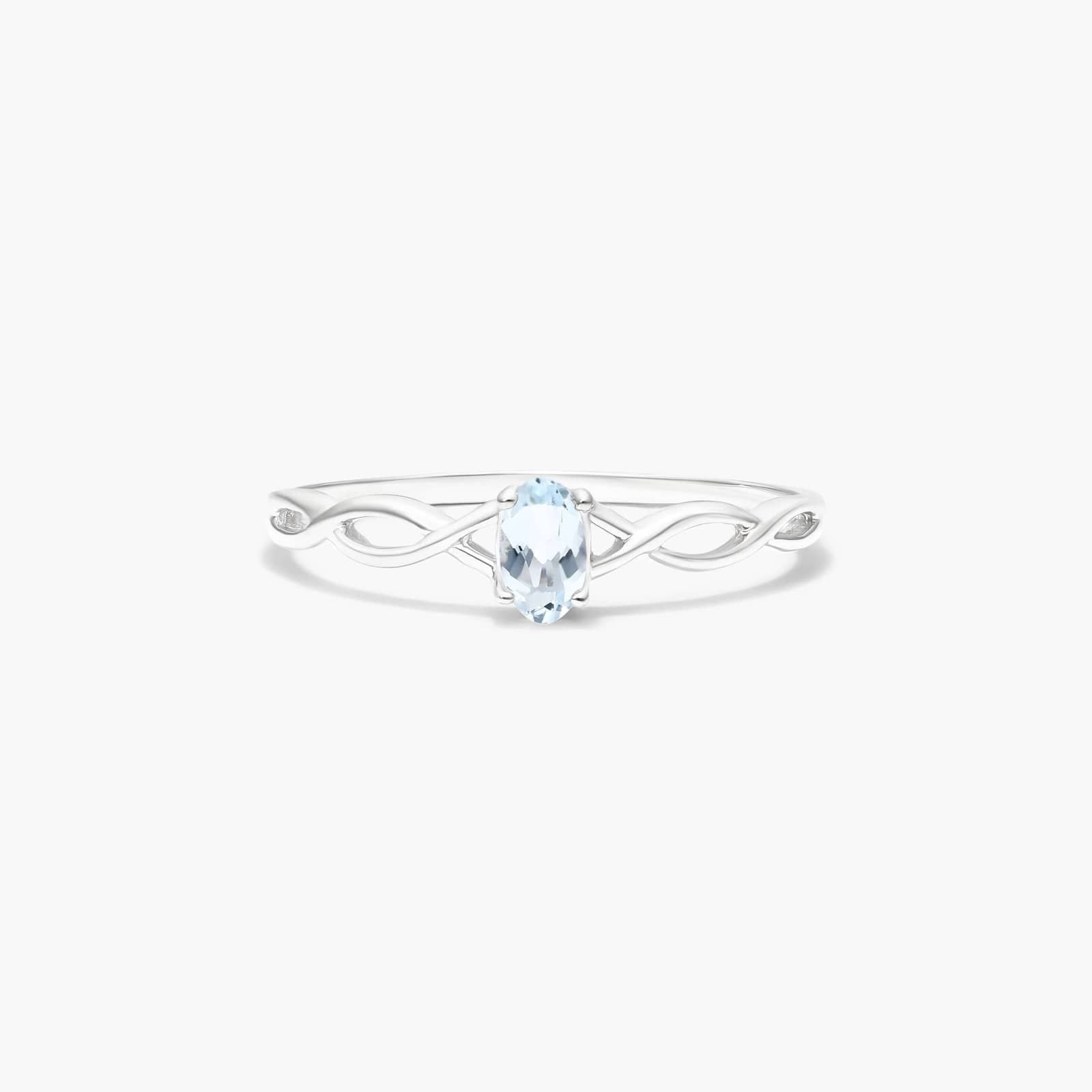 Infinity Aquamarine Birthstone Ring In 14K White Gold By James Allen