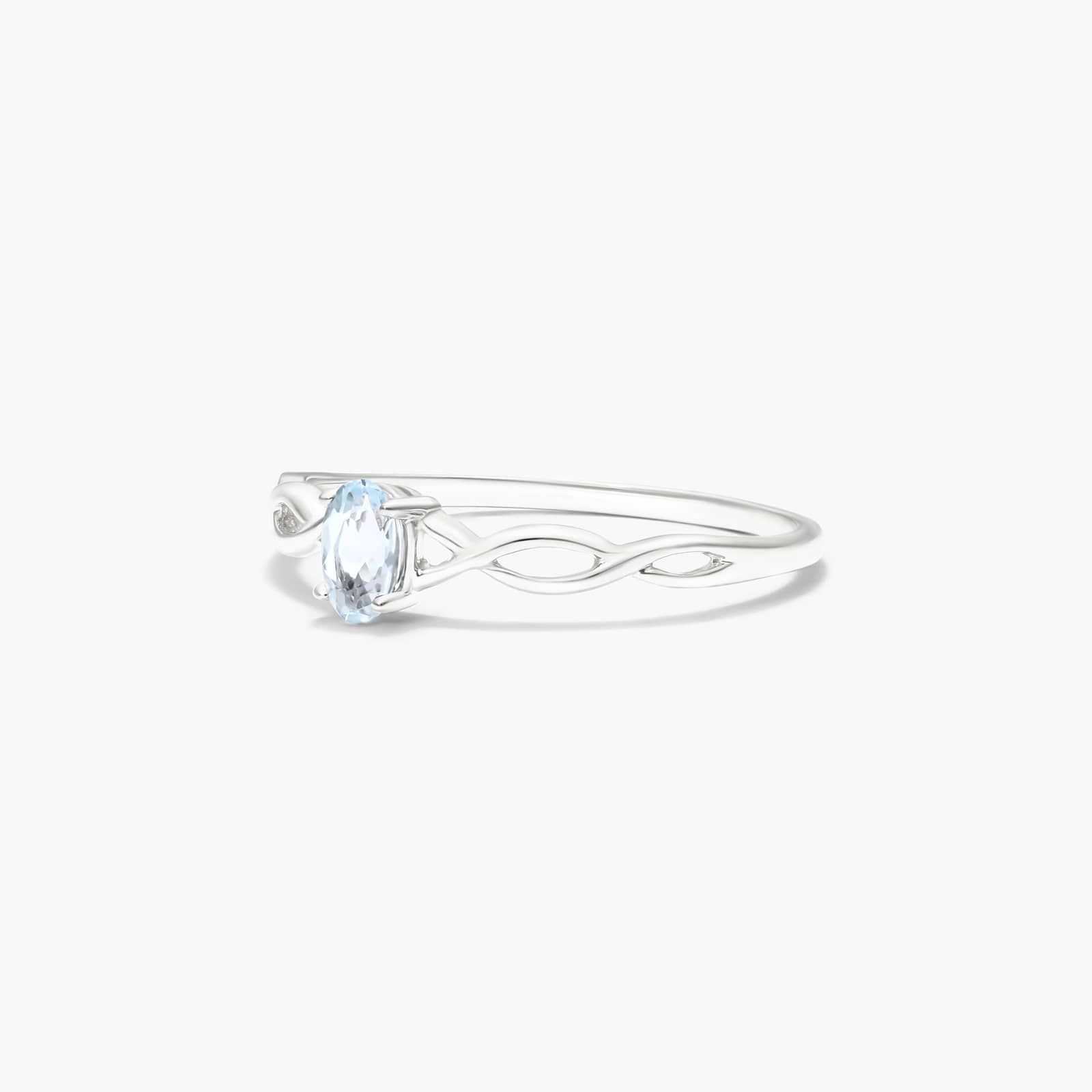 Infinity Aquamarine Birthstone Ring In 14K White Gold By James Allen