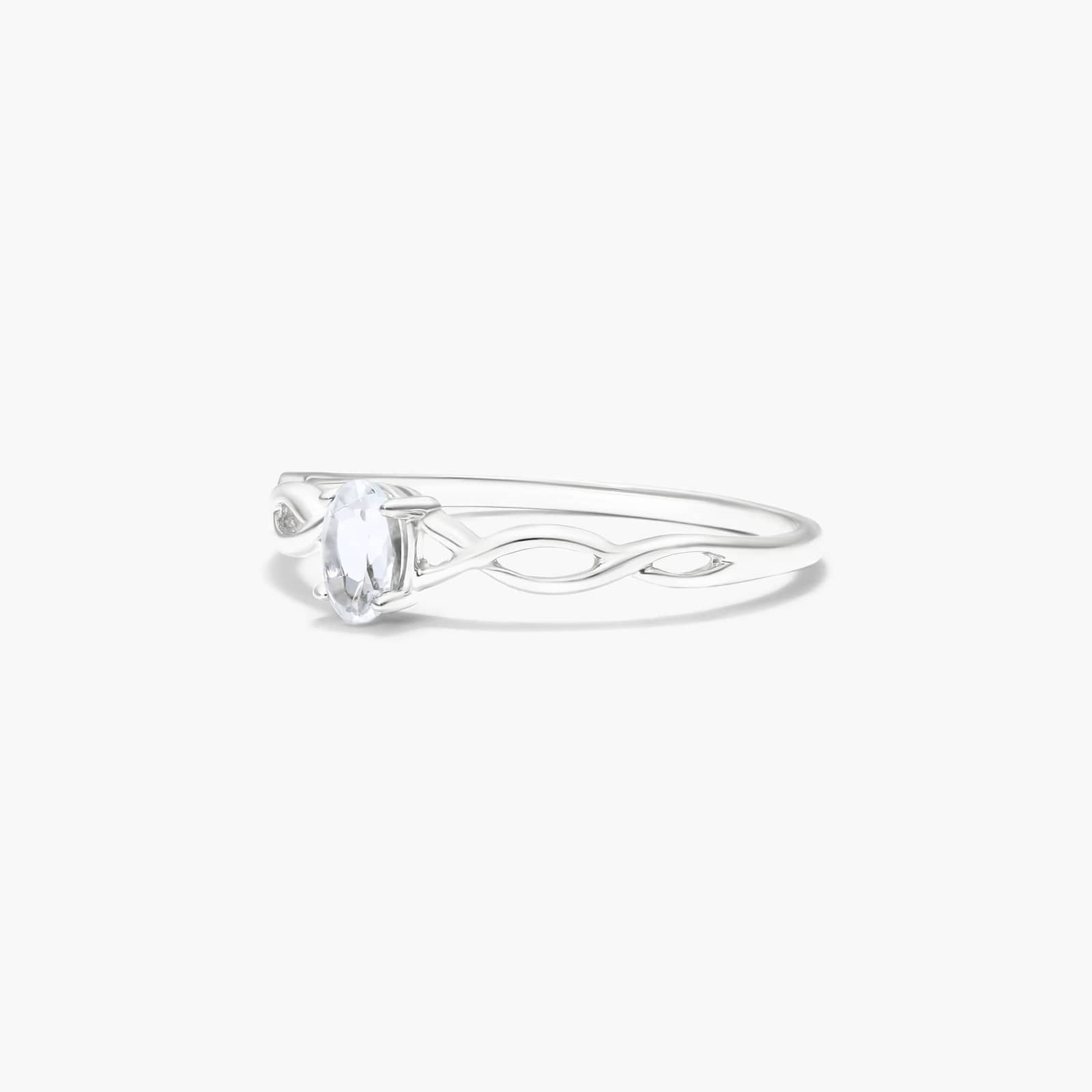 Infinity White Topaz Birthstone Ring In 14K White Gold By James Allen