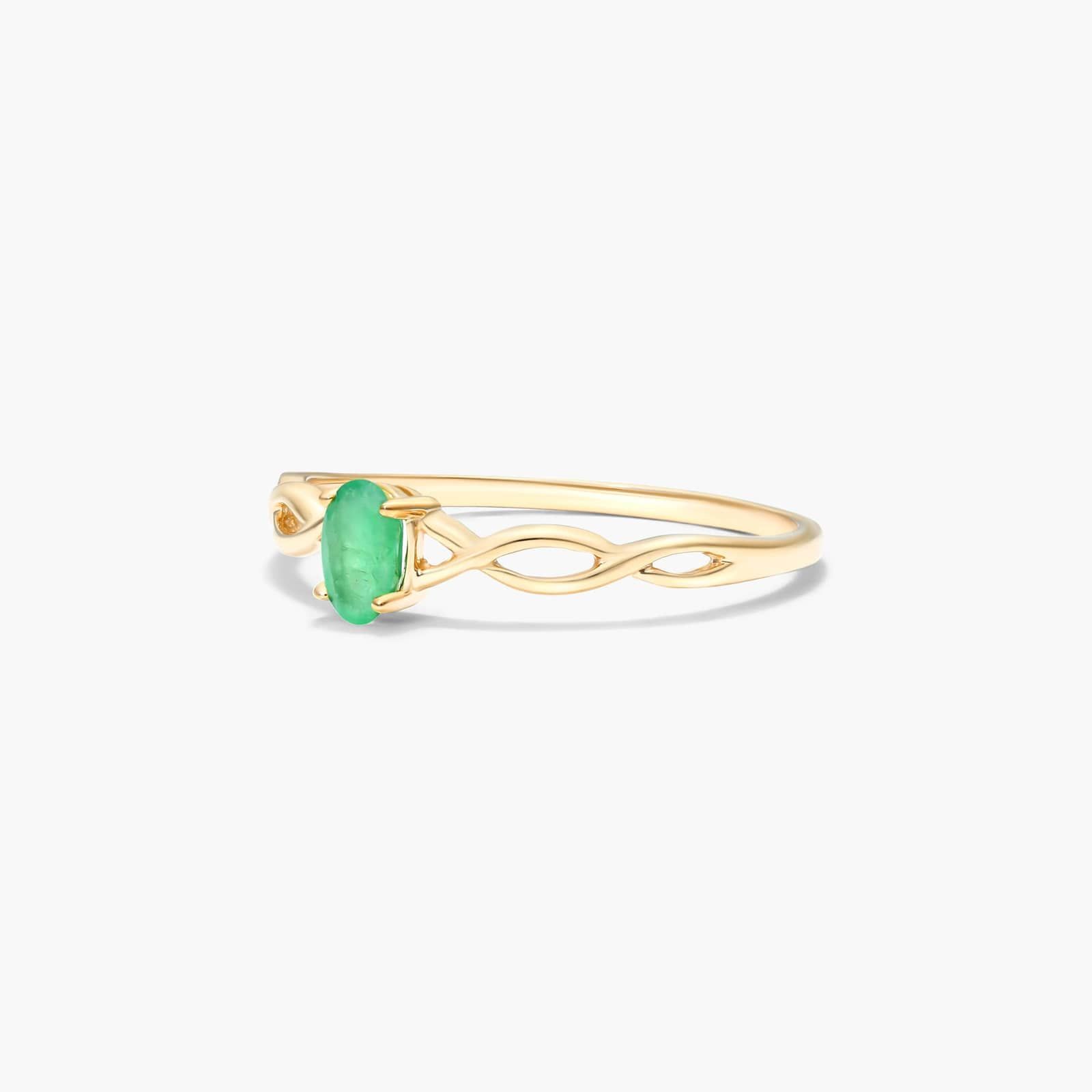 Infinity Emerald Birthstone Ring In 14K Yellow Gold By James Allen