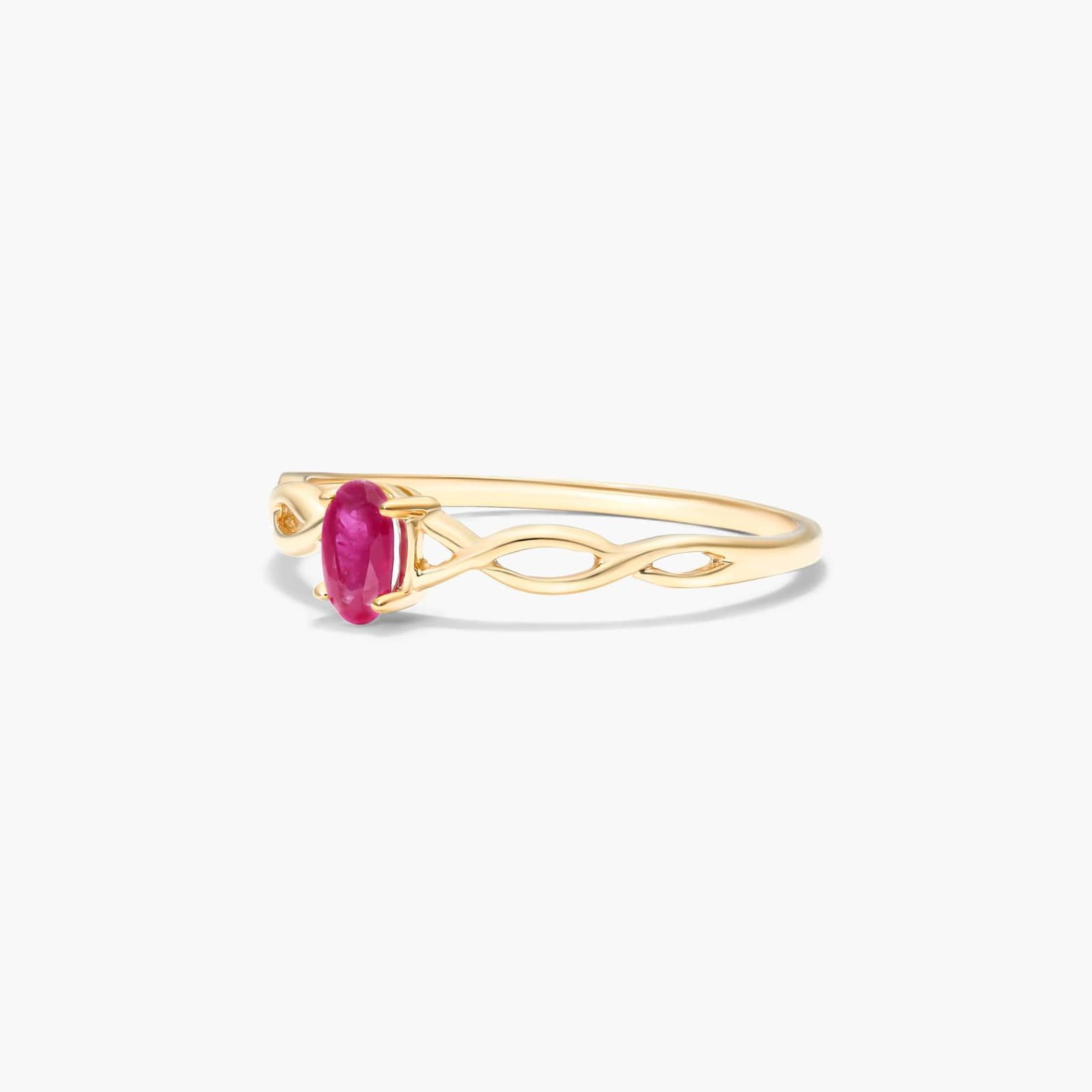 Infinity Ruby Birthstone Ring In 14K Yellow Gold By James Allen