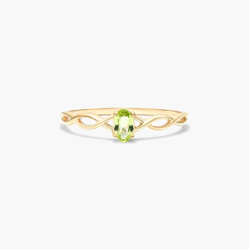 Infinity Peridot Birthstone Ring In 14K Yellow Gold By James Allen