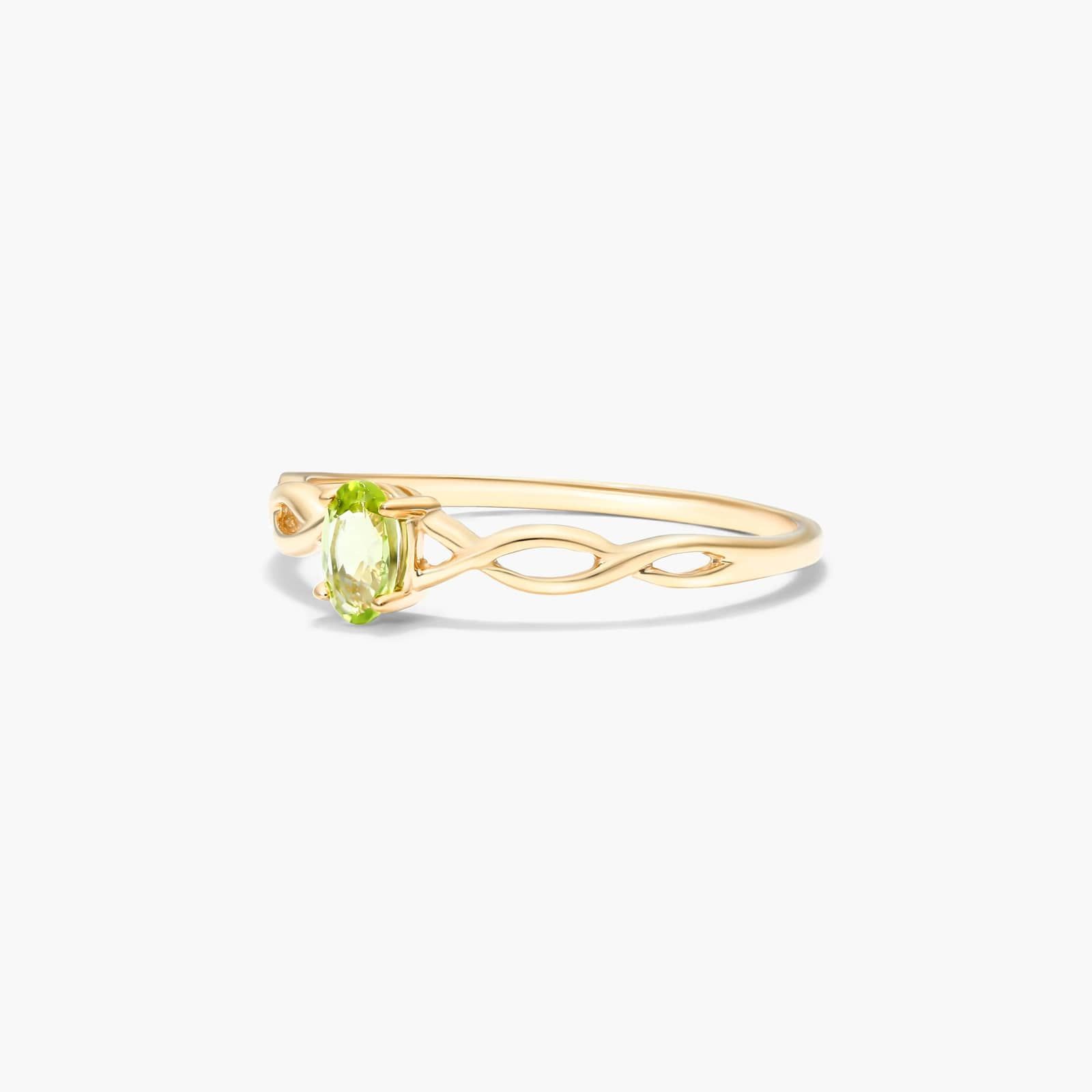 Infinity Peridot Birthstone Ring In 14K Yellow Gold By James Allen
