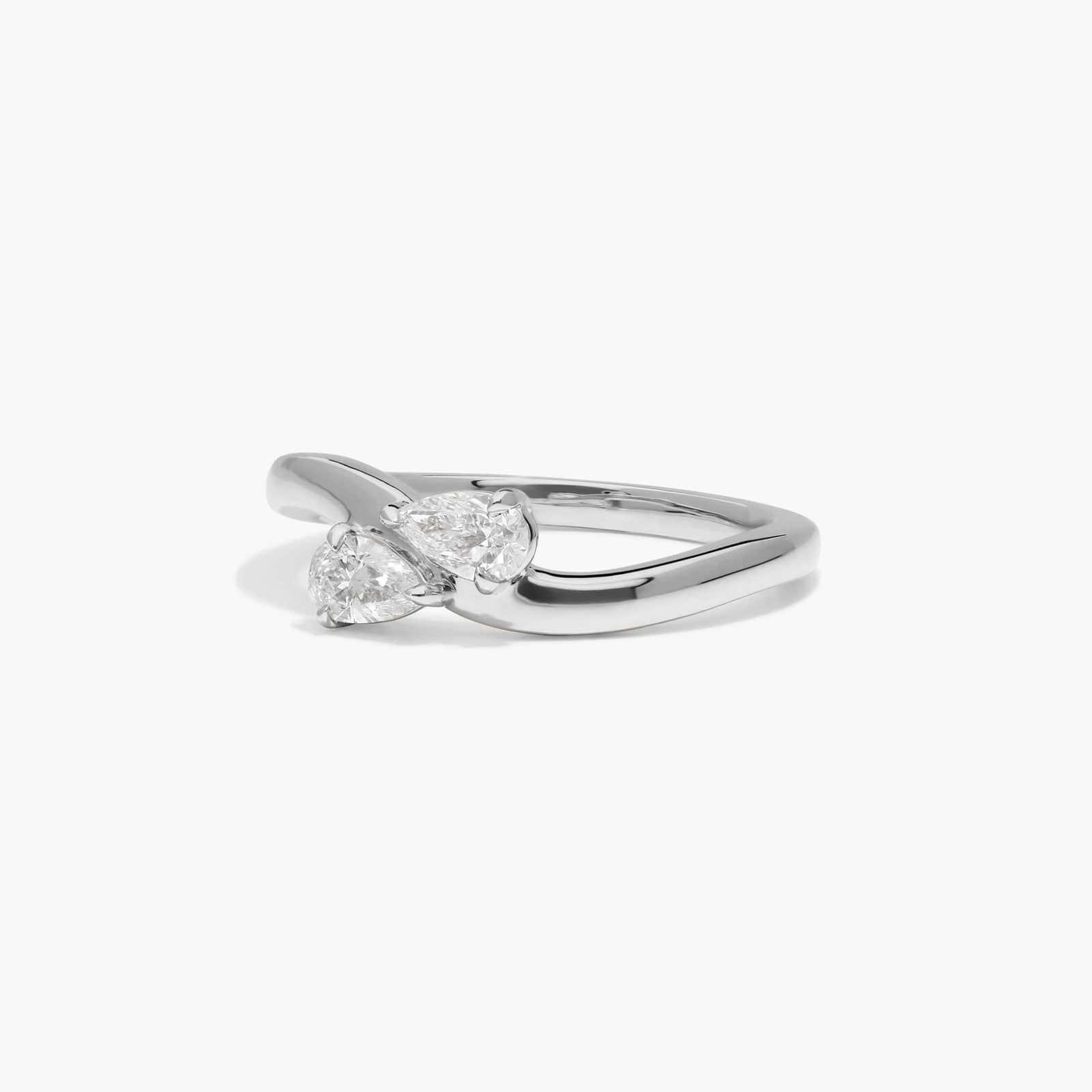 Two Stone Ring With 0.30 CTW Pear Cut Lab-Grown Diamonds In 14K White Gold By James Allen