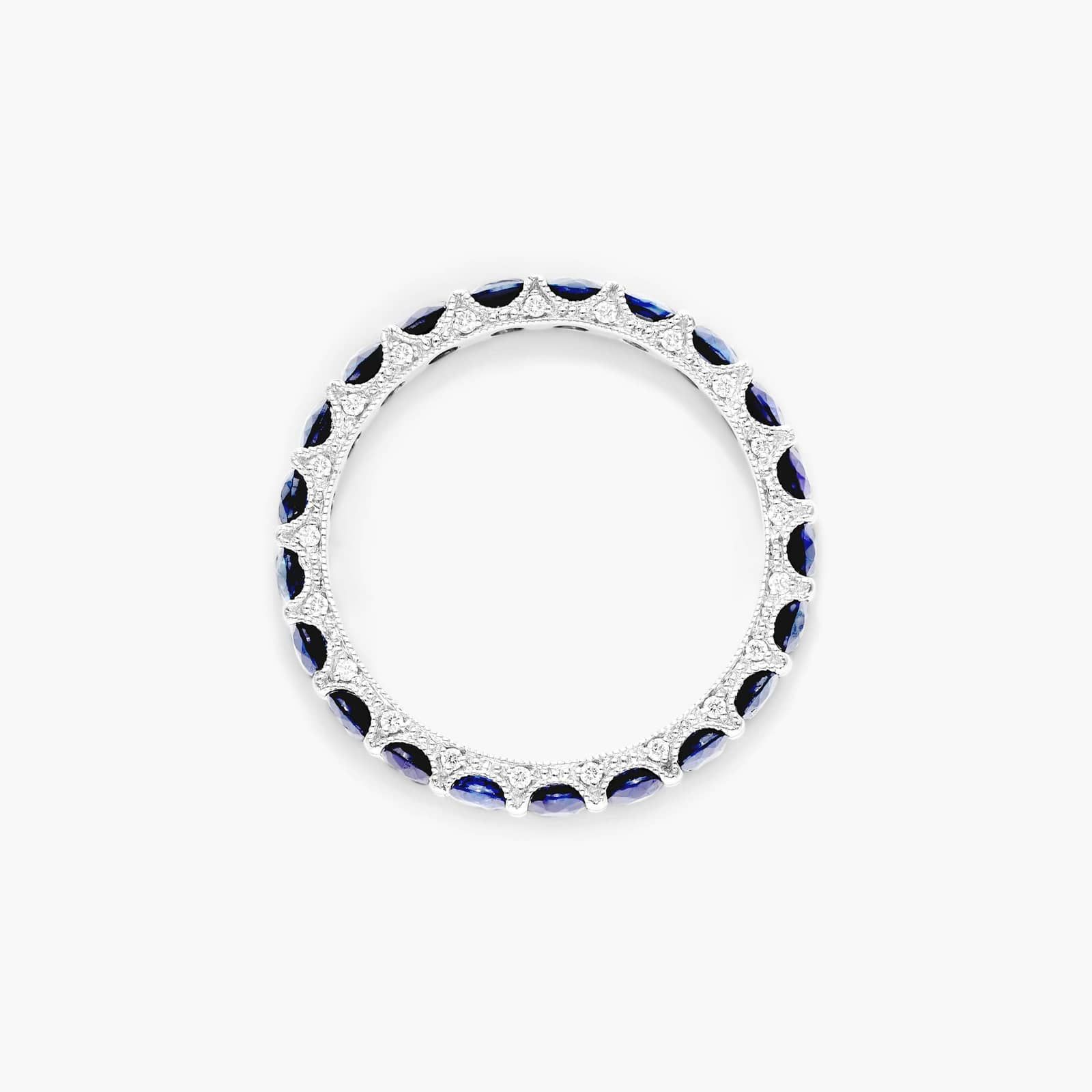 Milgrain Embellished Sapphire Eternity Ring In 14K White Gold By James Allen