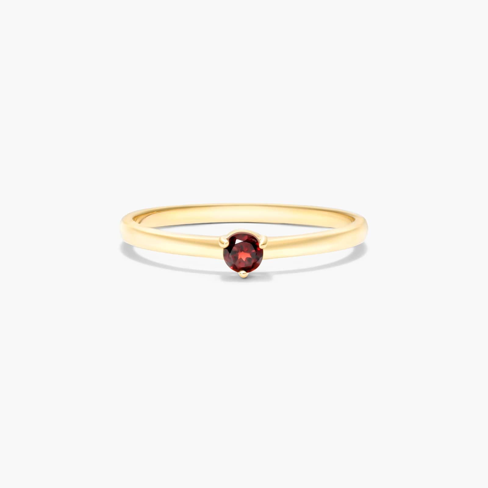 Petite Single Garnet Birthstone Ring In 14K Yellow Gold By James Allen