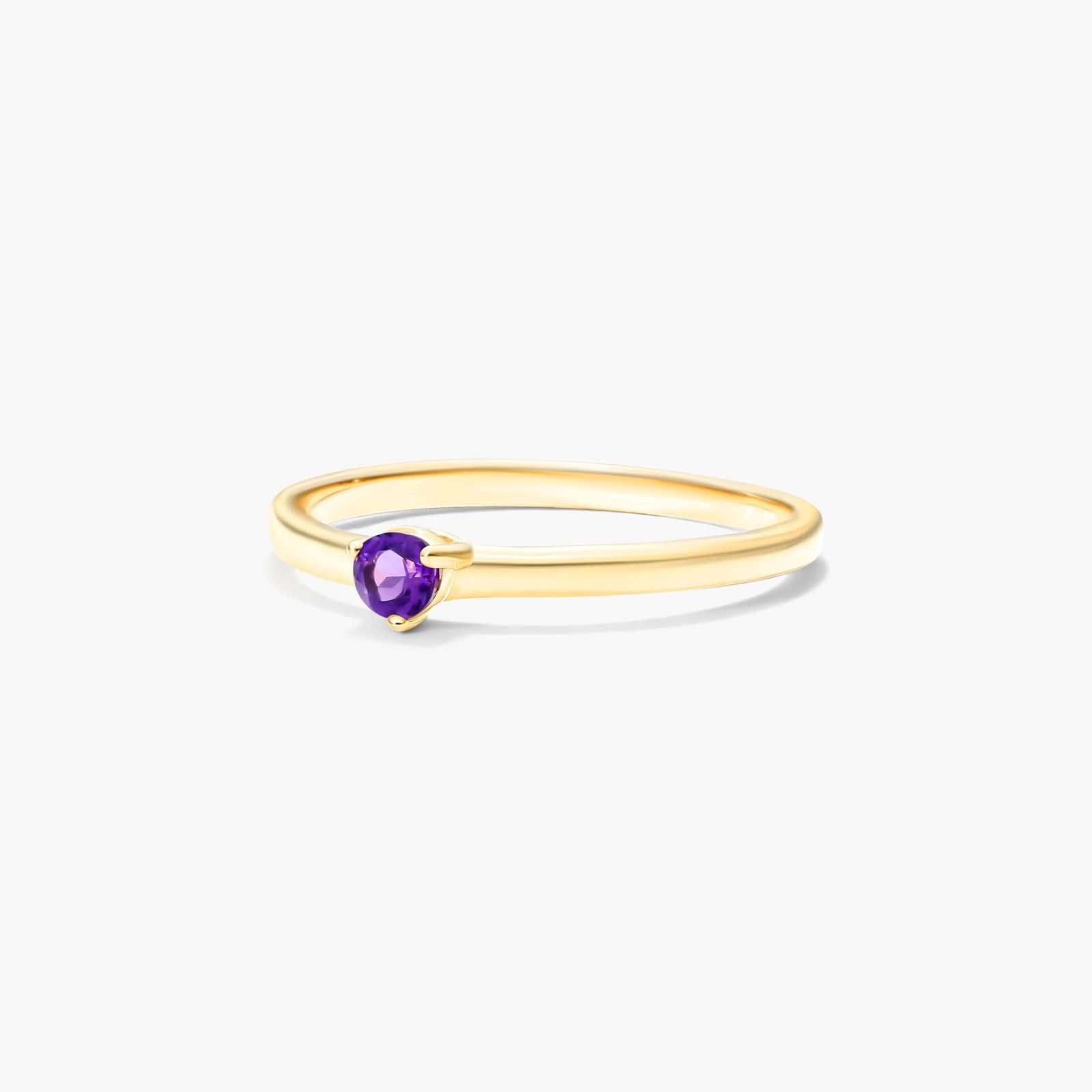Petite Single Amethyst Birthstone Ring In 14K Yellow Gold By James Allen