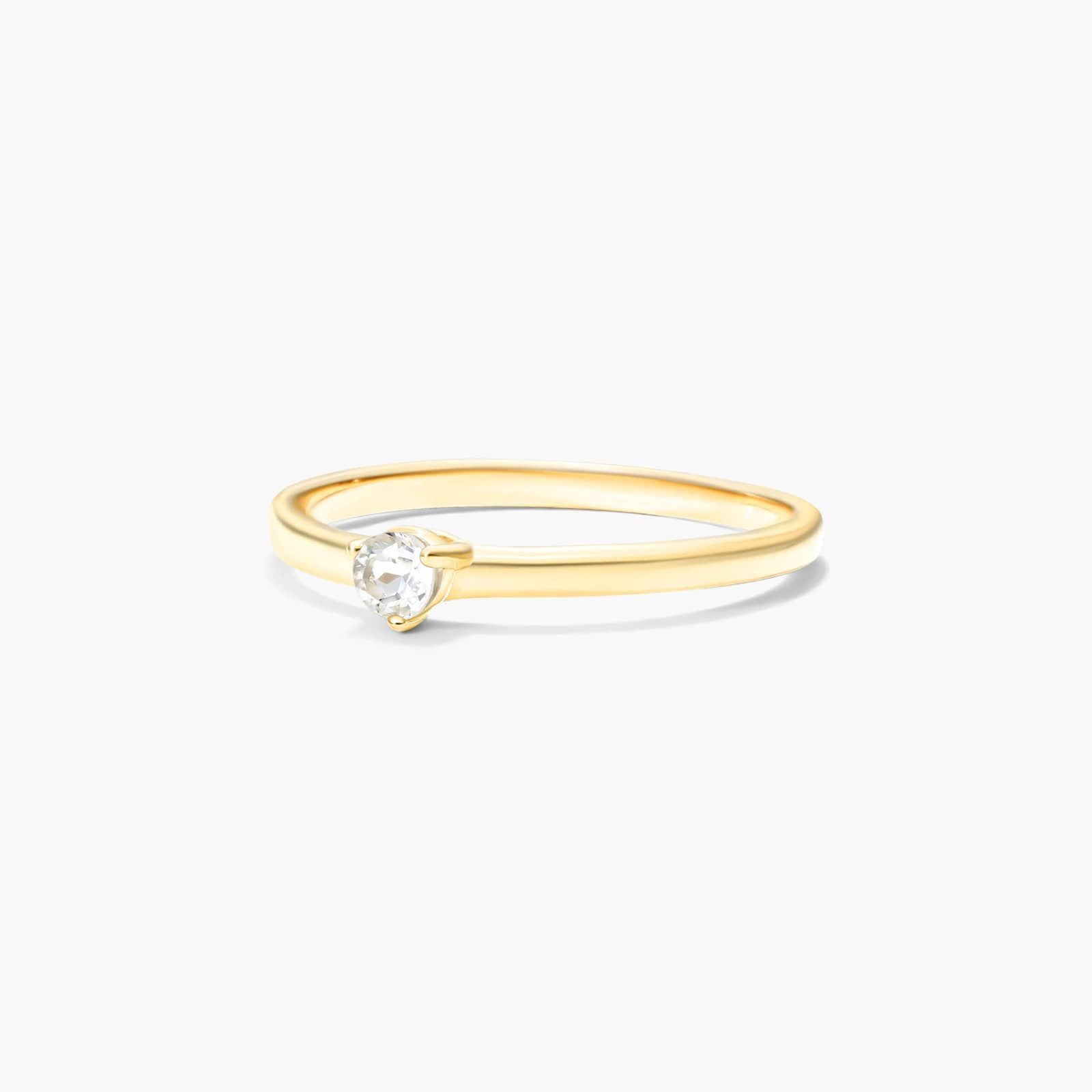 Petite Single White Topaz Birthstone Ring In 14K Yellow Gold By James Allen