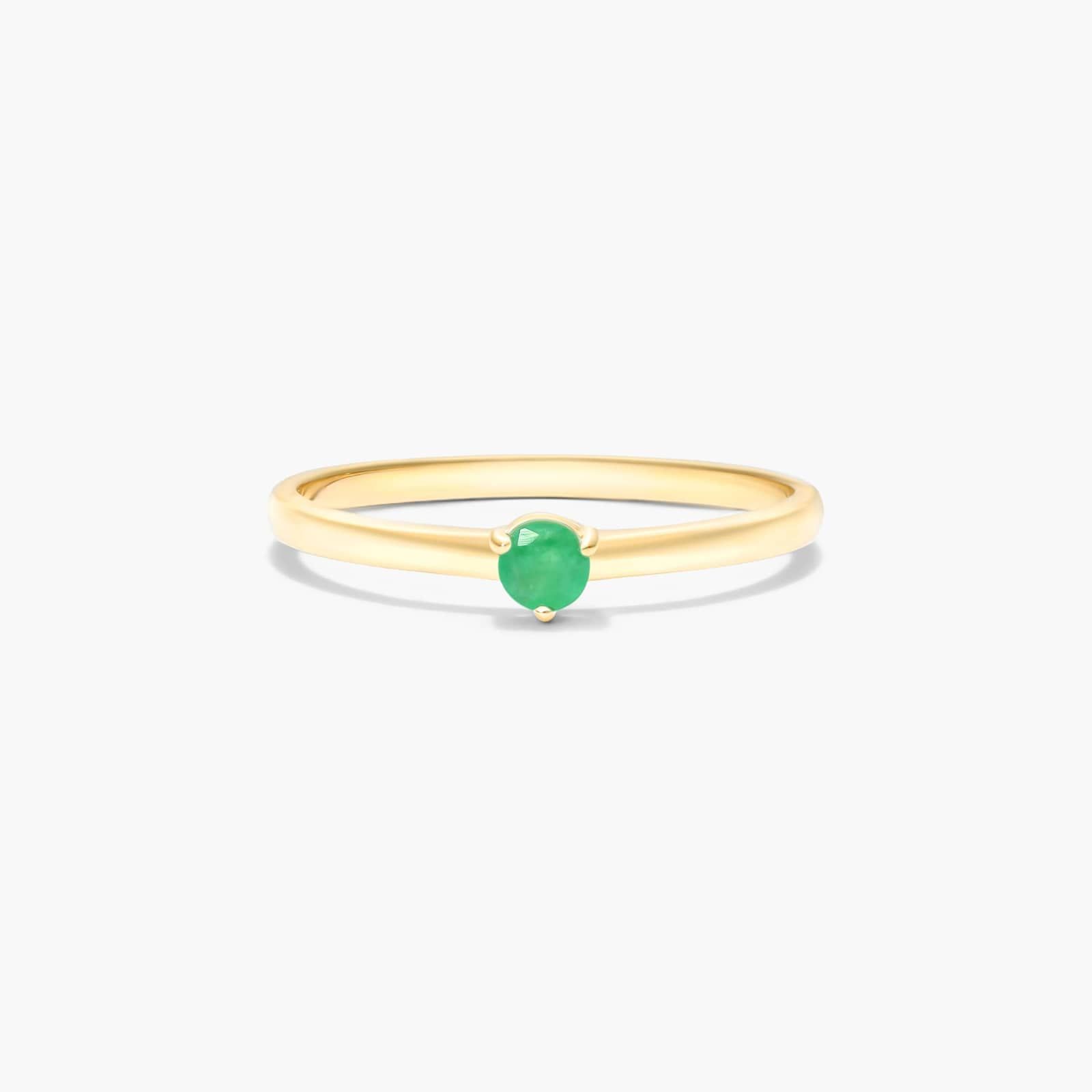 Petite Single Emerald Birthstone Ring In 14K Yellow Gold By James Allen