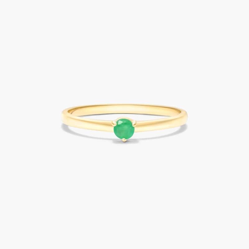 Petite Single Emerald Birthstone Ring In 14K Yellow Gold By James Allen