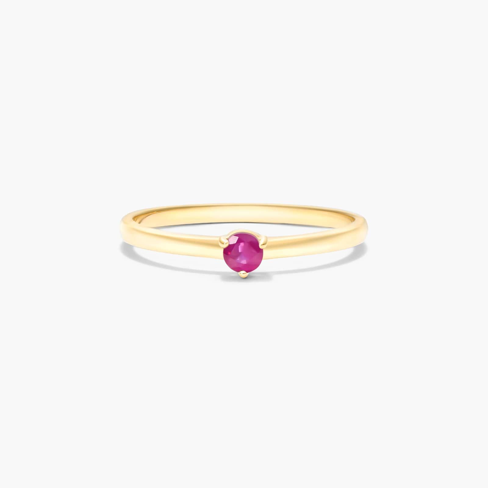 Petite Single Ruby Birthstone Ring In 14K Yellow Gold By James Allen