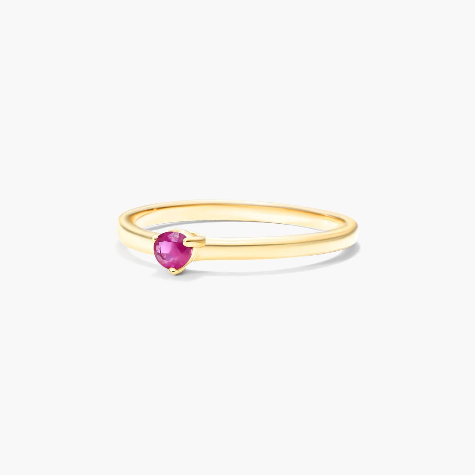 Petite Single Ruby Birthstone Ring In 14K Yellow Gold By James Allen