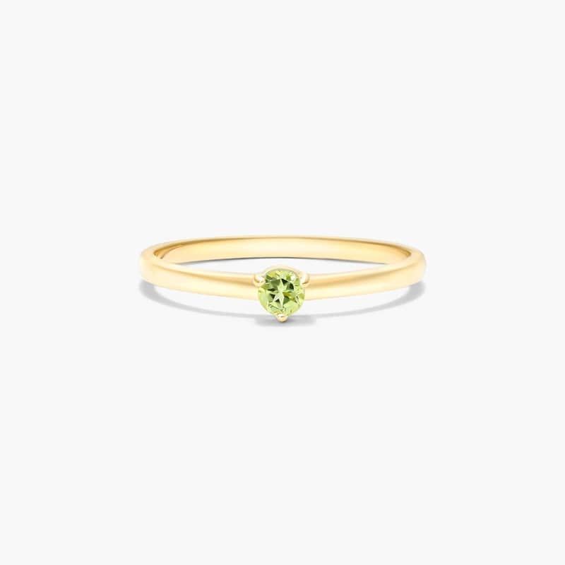 Petite Single Peridot Birthstone Ring In 14K Yellow Gold By James Allen