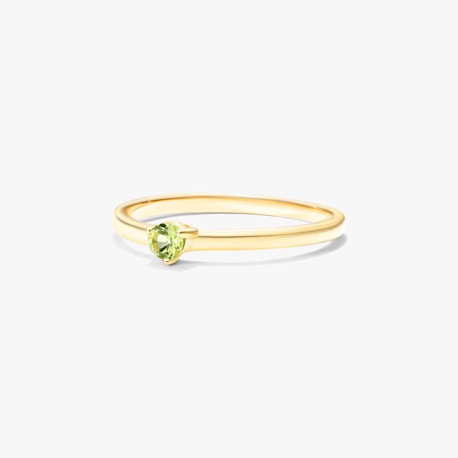 Petite Single Peridot Birthstone Ring In 14K Yellow Gold By James Allen