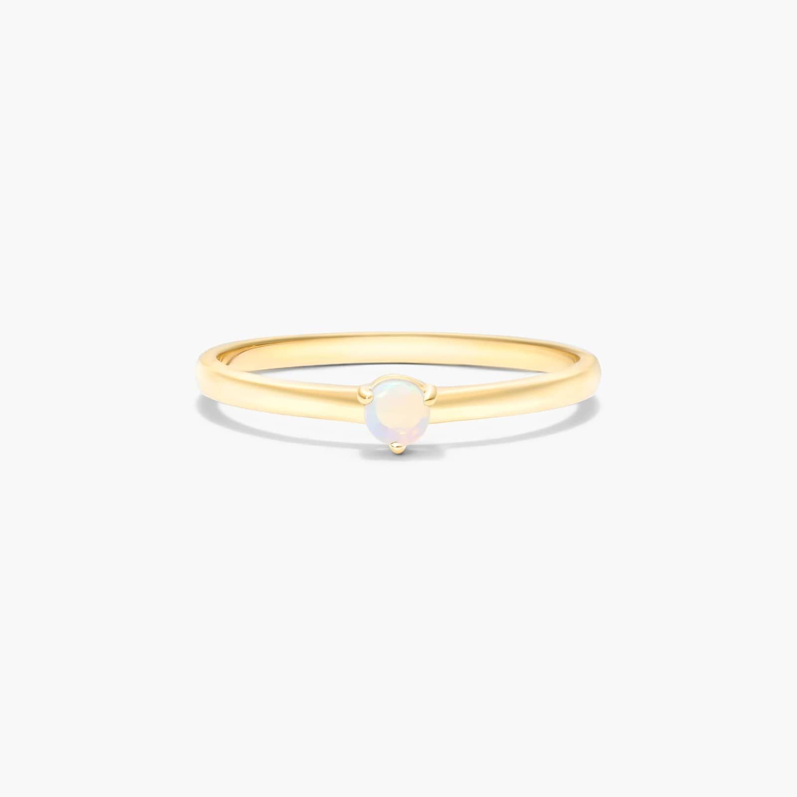Petite Single Opal Birthstone Ring In 14K Yellow Gold By James Allen
