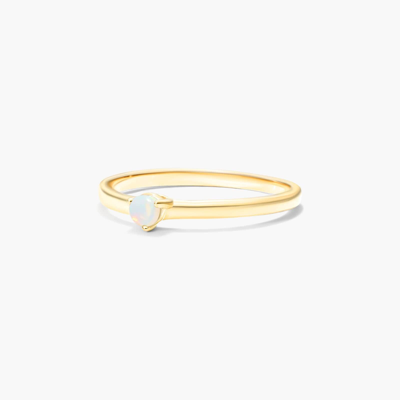 Petite Single Opal Birthstone Ring In 14K Yellow Gold By James Allen