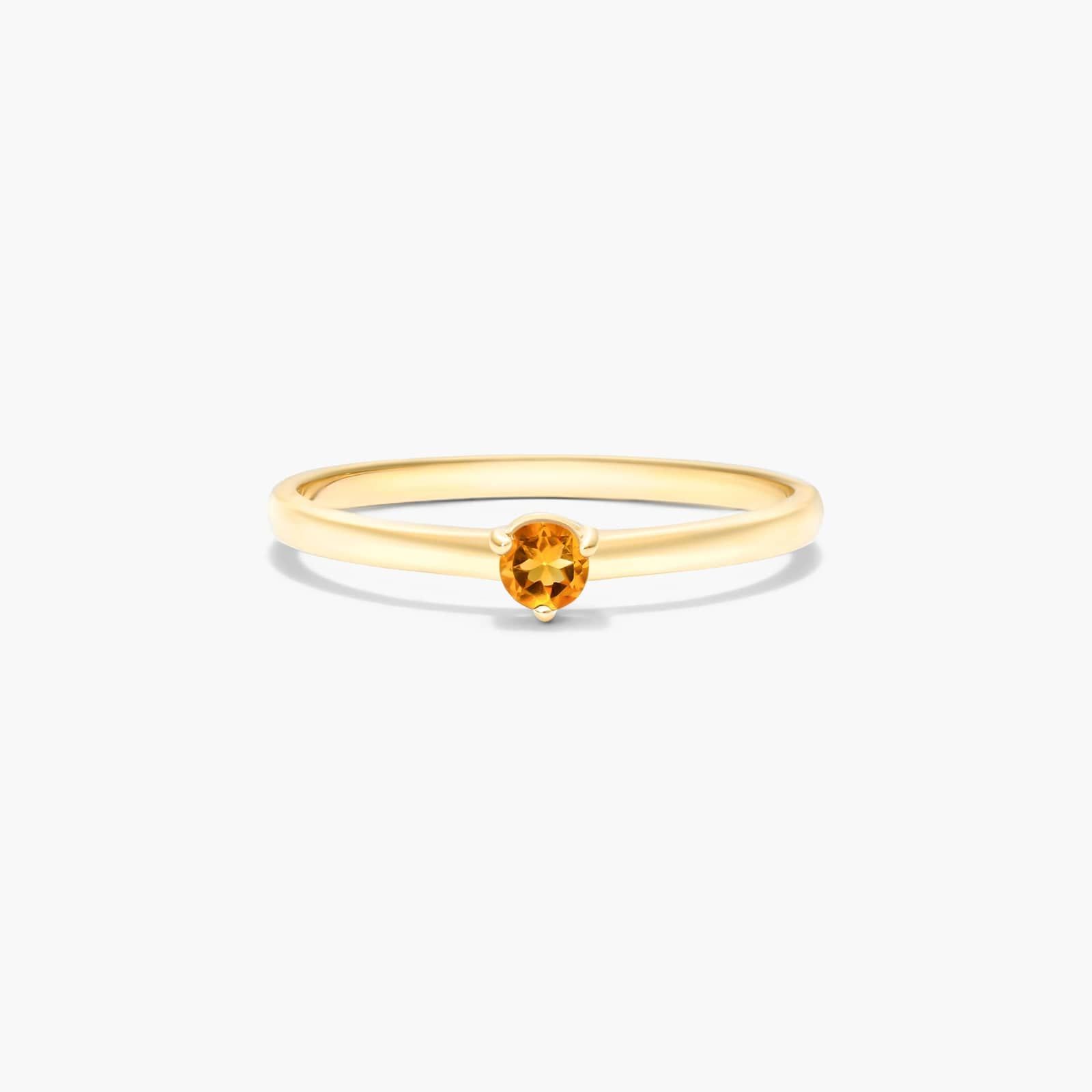 Petite Single Citrine Birthstone Ring In 14K Yellow Gold By James Allen